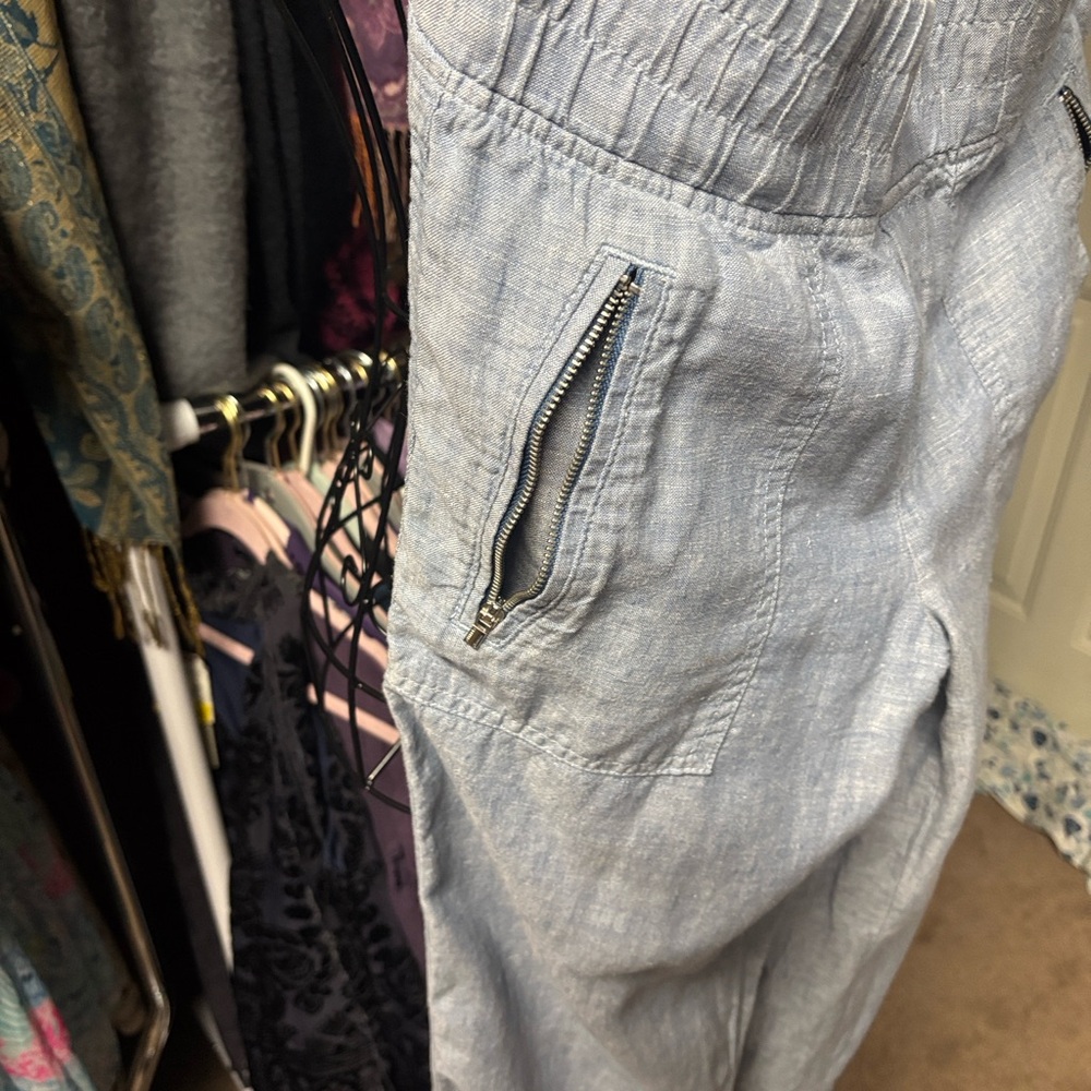 Athleta Blue Wide Leg Pants - Picture 3 of 5